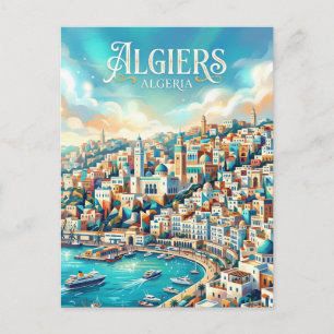 Baai van Algiers Algerije Briefkaart