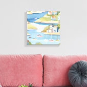baai van de boten | Moderne Waterverf schilderkuns Canvas Afdruk (Insitu (Woonkamer))