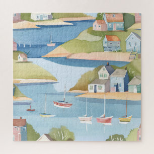 baai van de boten Moderne Waterverf schilderkuns Legpuzzel