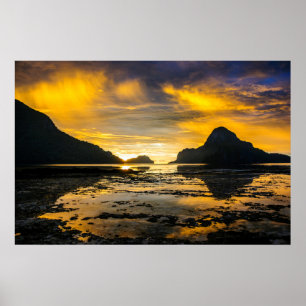 Baai van El Nido Zonsondergang Poster