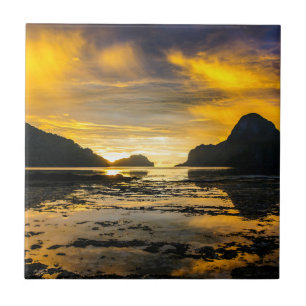 Baai van El Nido Zonsondergang Tegeltje