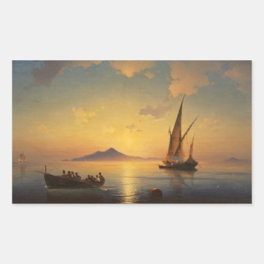 Baai van Napels Ivan Aivazovsky Rechthoekige Sticker (Voorkant)