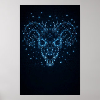 BAAL gotische ram schedel poster — Dark Fantasy Ku