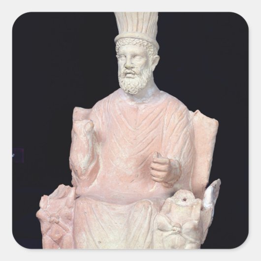 Baal Hammon zat op zijn troon Vierkante Sticker (Voorkant)