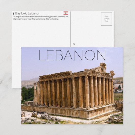 Baalbek, carte postale de voyage au Liban (Devant / Derrière)