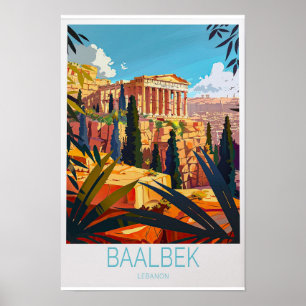 Baalbek Travel Poster - Libanon Wall Art met