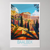 Baalbek Travel Poster - Libanon Wall Art met (Voorkant)