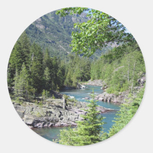 Baanbrekend nationaal bos ronde sticker