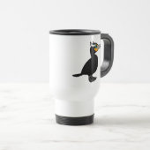 Baarbare dubbelcreste aalscholver reisbeker (Voorkant rechts)