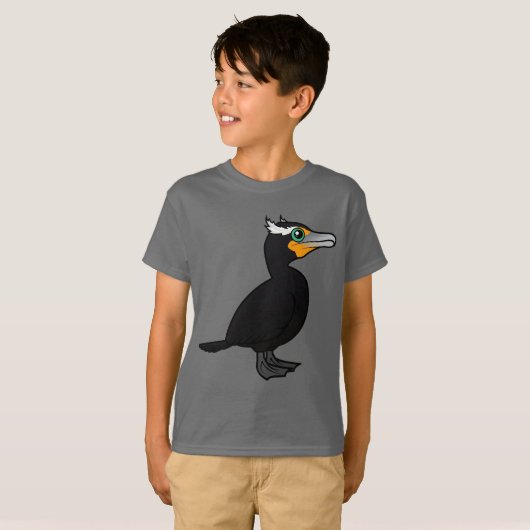 Baarbare dubbelcreste aalscholver t-shirt (Voorkant volledig)