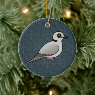 Baarbare ringhalsdove keramisch ornament
