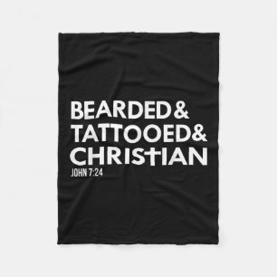 Baard getatoeëerd Christelijk Funny Beard Tattoo T Fleece Deken