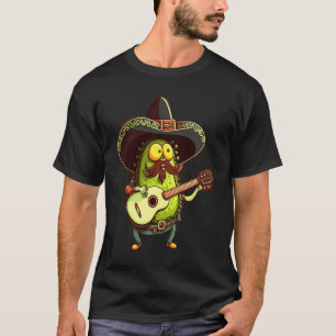 Baard Man Memes Baardige Avocado Gitaar Spelend 3 T-shirt