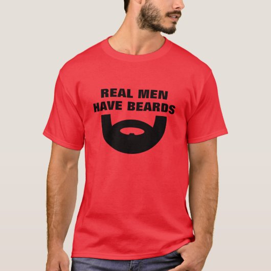 Baard t shirt | Echte mannen hebben baarden (Voorkant)