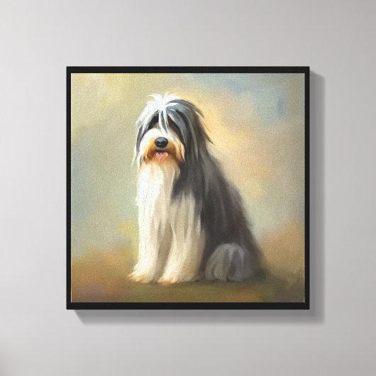 Baardcollie hond canvas afdruk (Voorkant)