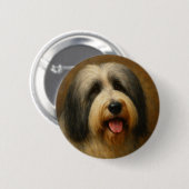 Baardcollie Ronde Button 5,7 Cm (Voorkant /achterkant)