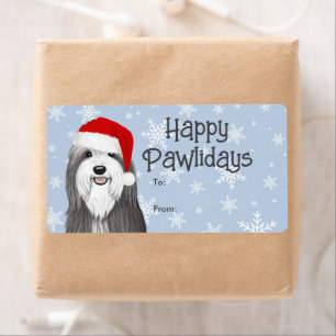 Baardcollie Sinterklaas Kerst Van Van Geschenk Etiket