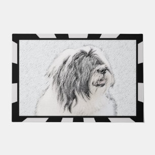 Baardcollie tekening - Mooie originele honden kuns Deurmat