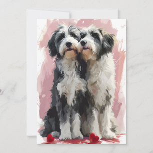 Baardcollie Valentijnsdag Feestdagenkaart