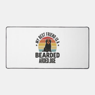 Baardcollie Vintage Sunset Hondenliefhebber Design Bureaumat