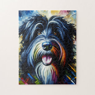 Baardcollie Zwart Honden Acrylprint Legpuzzel