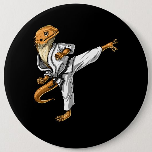 Baarddraagkarate Ronde Button 6,0 Cm (Voorkant)