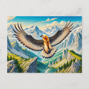 Baardengier boven de Alpen Feestdagenkaart