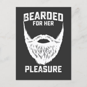 Baardig Voor Haar Plezier Grappige Baard Man Uitnodiging Briefkaart