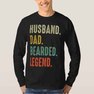 Baardige echtgenoot Vader Baard Legende Vintage T-shirt