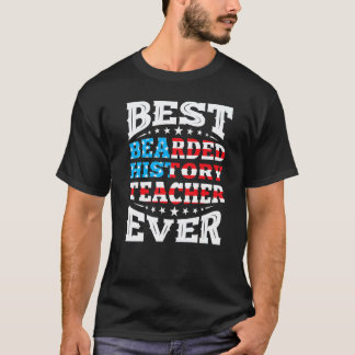 Baardige Geschiedenisleraar 4 juli VS Amerika T-shirt