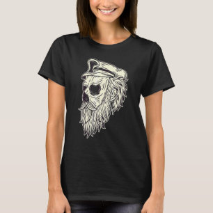 Baardige Schedel Hoofden Grunge Punk Metaal T-shirt