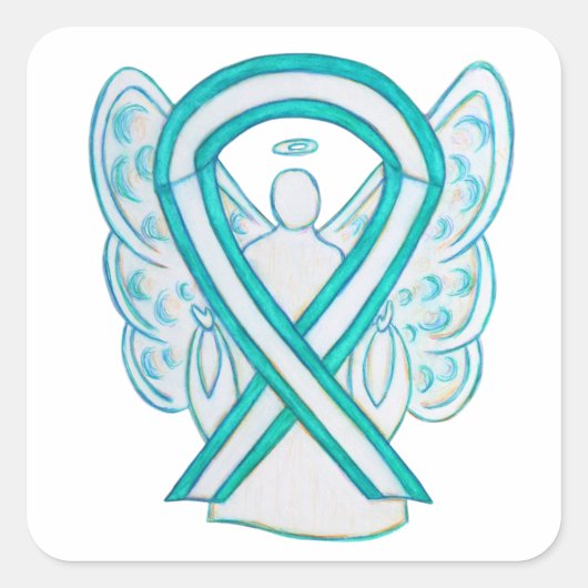 Baarmoederhalskanker Awareness Ribbon Sticker Deca (Voorkant)