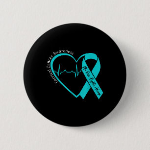 Baarmoederhalskanker Bewustzijn Ondersteuning Hart Ronde Button 5,7 Cm