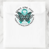 Baarmoederhalskanker Boterfly 2 Ronde Sticker (Tas)