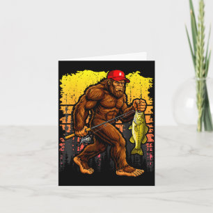 Baars vissen bigfoot in vrachtwagenhoed grappig vi kaart