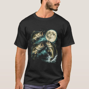 Baarsvissen onder volle maan t-shirt