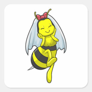 Baas als Bride op bruiloft met Veil Vierkante Sticker