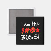 Baas, bazen Humor Quote Graphic Gag Gift Magneet (Voorkant / Achterkant)