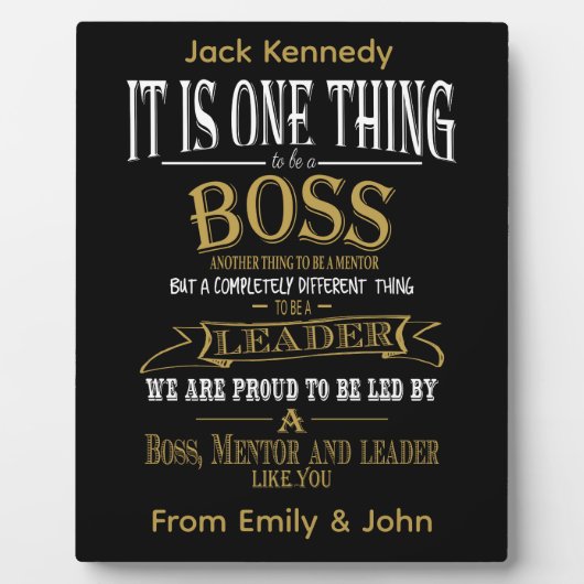 Baas BEDANKT JULLIE "geweldige baas" Fotoplaat (Voorkant)