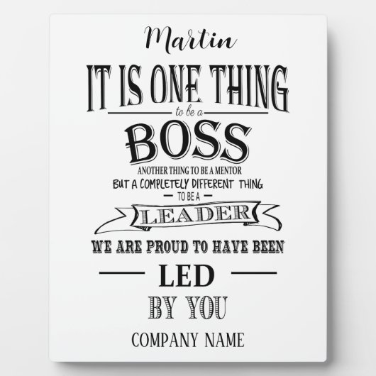 Baas BEDANKT JULLIE "geweldige baas" Fotoplaat (Voorkant)