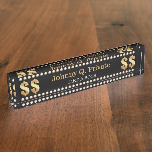 Baas Bling VIP Naambordje (Zijkant)