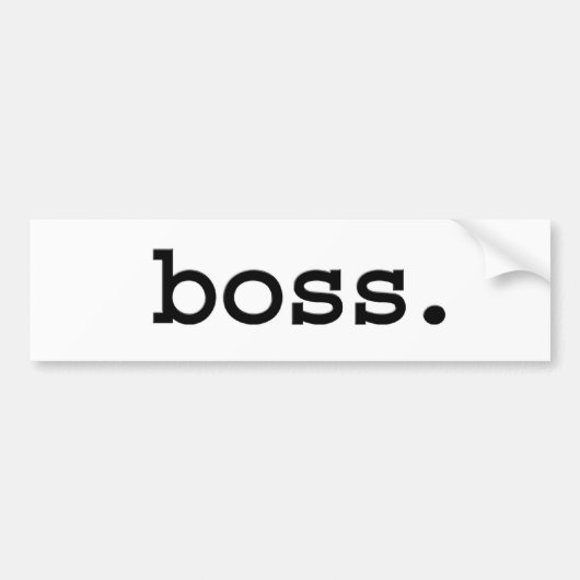 baas. bumpersticker (Voorkant)