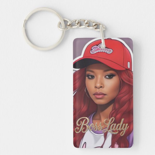 Baas Dame Acryl Sleutelhanger (Voorkant)