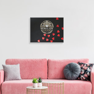 Baas Dame Harten Opgespannen Canvas Print