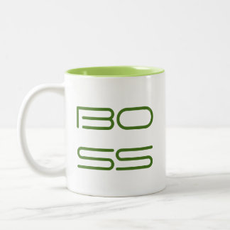 Baas-dame/rechterhand (boog naar buiten gericht) tweekleurige koffiemok