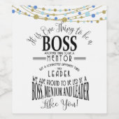 Baas dank u Waardering Cadeau Wijn label Etiket (Enkel label)