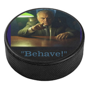 Baas gedraag hockeypuck hockey puck