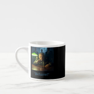 Baas gedraagt zich espresso mok tweezijdig