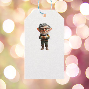 Baas Kerst Elf Witte Gift Labels Cadeaulabel