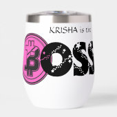Baas Lady bewerkbare naam, crypto mok cadeau voor  (Voorkant)